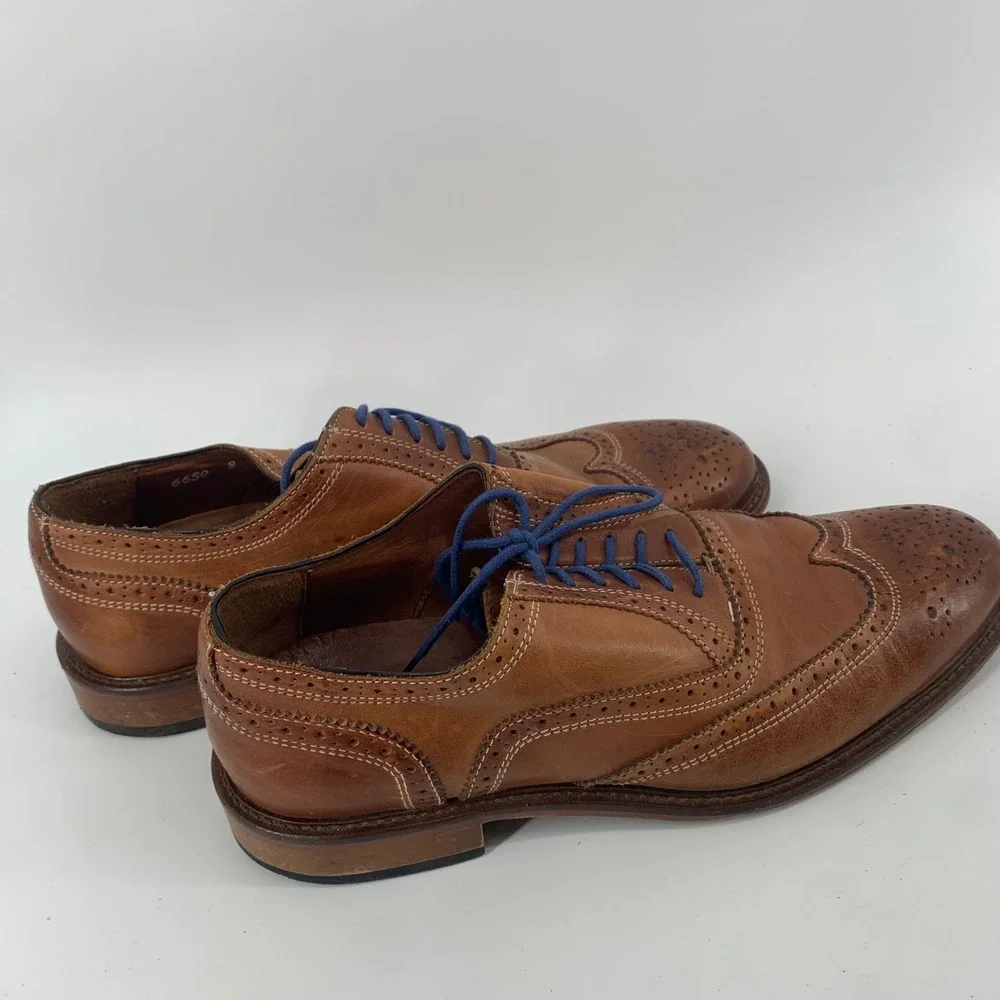 Mercanti Fiorentini Made in Italy Mens Wingtip Leather Oxford Shoes‎ Brown 8 M